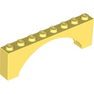 LEGO Helles Hellgelb Bogen 1 x 8 x 2 Erhabenes, dünnes Oberteil ohne verstärkte Unterseite (16577 / 40296)