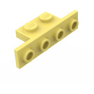 LEGO Leuchtendes Hellgelb Halterung 1 x 2 - 1 x 4 mit quadratischen Ecken (2436)