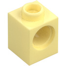 LEGO Světle žlutá Kostka 1 x 1 s otvor (6541)