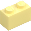 LEGO Světle žlutá Kostka 1 x 2 se spodní trubičkou (3004 / 93792)