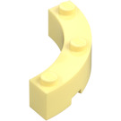 LEGO Bright Light Yellow Brick 4 x 4 Round Corner (Wide with 3 Studs) (48092 / 72140)