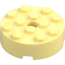 LEGO Amarillo claro brillante Ladrillo 4 x 4 Circular con Agujero (87081)