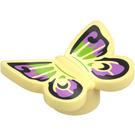 LEGO Bright Light Yellow Butterfly (Smooth) with Black, Medium Lavender and Lime (80674 / 101531)