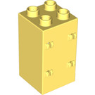 LEGO Duplo Bright Light Yellow Column Brick 2 x 2 x 3 with Hinge fork (69714)