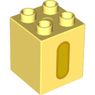 LEGO Jaune clair brillant Duplo Brique 2 x 2 x 2 avec Letter "I" Décoration (31110 / 65922)