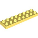 LEGO Bright Light Yellow Duplo Plate 2 x 8 (44524)