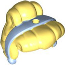LEGO Helles Hellgelb Haar mit Curled Fringe und Bun mit Kopf Band (106156)