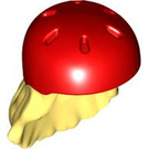LEGO Helles Hellgelb Haar mit rot Helm (2137)