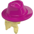 LEGO Bright Light Yellow Long Wavy Hair with Magenta Cowboy Hat  (79989 / 106161)