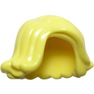 LEGO Bright Light Yellow Mid-Length Hair with Parting and Curled Up at Ends (20877)