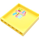 LEGO Jaune clair brillant Panneau 1 x 6 x 5 avec Cookbooks, Kitchen Utensils & Trailing Fleurs Autocollant (59349)