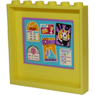 LEGO Jaune clair brillant Panneau 1 x 6 x 5 avec Hlc Message Tableau / Bulletin Autocollant (59349)