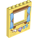 LEGO Jaune clair brillant Panneau 1 x 6 x 6 avec Fenêtre Coupé avec Curtains (15627 / 31984)
