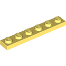 LEGO Jaune clair brillant assiette 1 x 6 (3666)
