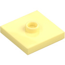 LEGO Světle žlutá Deska 2 x 2 s drážkou a 1 Centrum Cvoček (23893 / 87580)