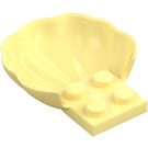 LEGO Kirkkaanvaaleankeltainen Levy 2 x 2 jossa Puoli Shell (18970)