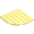 LEGO Světle žlutá Deska 6 x 6 Kolo Roh (6003)