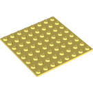 LEGO Jaune clair brillant assiette 8 x 8 avec Adhesive (80319)