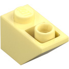 LEGO Klar Ljusgul Backe 1 x 2 (45°) Omvänd (3665)