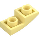 LEGO Helder lichtgeel Helling 1 x 2 Gebogen Omgekeerd (24201)