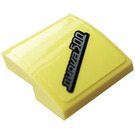 LEGO Bright Light Yellow Slope 2 x 2 Curved with nuova500 Sticker (15068)