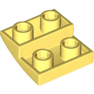 LEGO Jaune clair brillant Pente 2 x 2 x 0.7 Incurvé Inversé (32803)