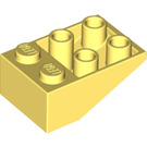 LEGO Leuchtendes Hellgelb Schrägstein 2 x 3 (25°) Invers ohne Verbindungen zwischen Noppen (3747)