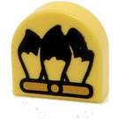 LEGO Helles Hellgelb Fliese 1 x 1 Hälfte Oval mit Drei Dalmatian Tails (24246 / 101989)