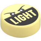 LEGO Jaune Clair Brillant Tuile 1 x 1 Rond avec "Lumière" (35380 / 101413)