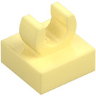 LEGO Leuchtendes Hellgelb Fliese 1 x 1 mit Clip (Erhöhtes "C") (15712 / 44842)