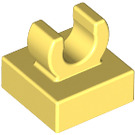 LEGO Helles Hellgelb Fliese 1 x 1 mit Clip (Erhöhtes "C") (15712 / 44842)