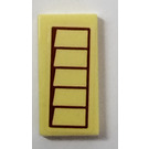 LEGO Bright Light Yellow Tile 1 x 2 with Shutters left Sticker with Groove (3069)