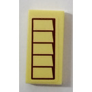 LEGO Bright Light Yellow Tile 1 x 2 with Shutters right Sticker with Groove (3069)