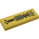 LEGO Helder Lichtgeel Tegel 1 x 3 met Battery Level en Cog Sticker (63864)