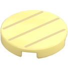 LEGO Bright Light Yellow Tile 2 x 2 Round with Lines with Bottom Stud Holder (14769 / 69088)