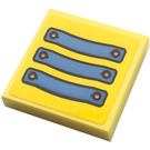 LEGO Jaune clair brillant Tuile 2 x 2 avec Belts, Dots Autocollant avec rainure (3068)