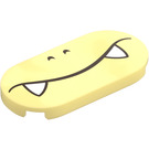 LEGO Bright Light Yellow Tile 2 x 4 with Rounded Ends with Boom Boom Mouth (66857 / 79539)