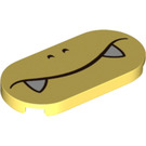 LEGO Bright Light Yellow Tile 2 x 4 with Rounded Ends with Boom Boom Mouth (66857 / 79539)