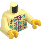 LEGO Giallo chiaro brillante Busto con Maglietta con Fiori e Foglie (973)