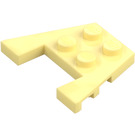 LEGO Klar lys gul Kile Plate 3 x 4 med knottskår (28842 / 48183)