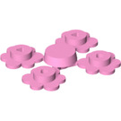 LEGO Kirkkaanvaaleanpunainen 4 Kukka Heads päällä Sprue (3742 / 56750)