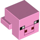 LEGO Leuchtend rosa Tier Kopf mit Pig Gesicht ohne weiße Schnauze (26160 / 66852)