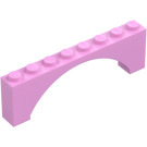 LEGO Bright Pink Arch 1 x 8 x 2 Raised, Thin Top without Reinforced Underside (16577 / 40296)