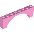 LEGO Fel roze Boog 1 x 8 x 2 Verhoogde, dunne bovenkant zonder versterkte onderkant (16577 / 40296)