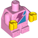 LEGO Klar rosa Baby Kropp med Gul Hender med Dark Rosa Lightning Bolt (25128 / 65691)