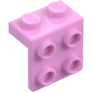 LEGO Lyserød Beslag 1 x 2 med 2 x 2 (21712 / 44728)