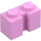 LEGO Klar rosa Kloss 1 x 2 med Rille (4216)