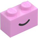 LEGO Bright Pink Brick 1 x 2 with Smile with Bottom Tube (102574 / 102701)