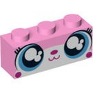 LEGO Bright Pink Brick 1 x 3 with Happy unikitty face with tears (3622 / 23712)