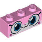 LEGO Bright Pink Brick 1 x 3 with Smiling unikitty face (3622 / 38312)